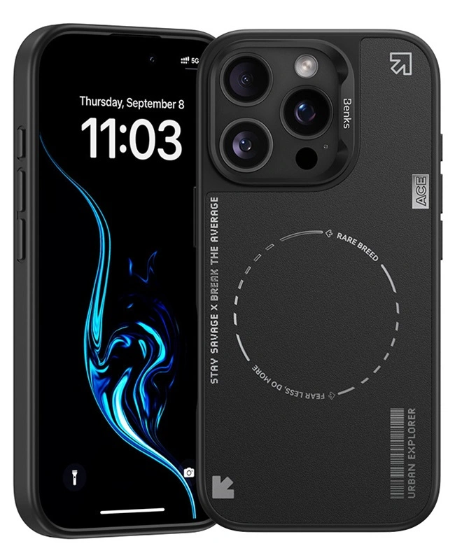 Benks iPhone 16 Pro Max Dinamic Minimalist dėklas, juoda, 2 nuotrauka